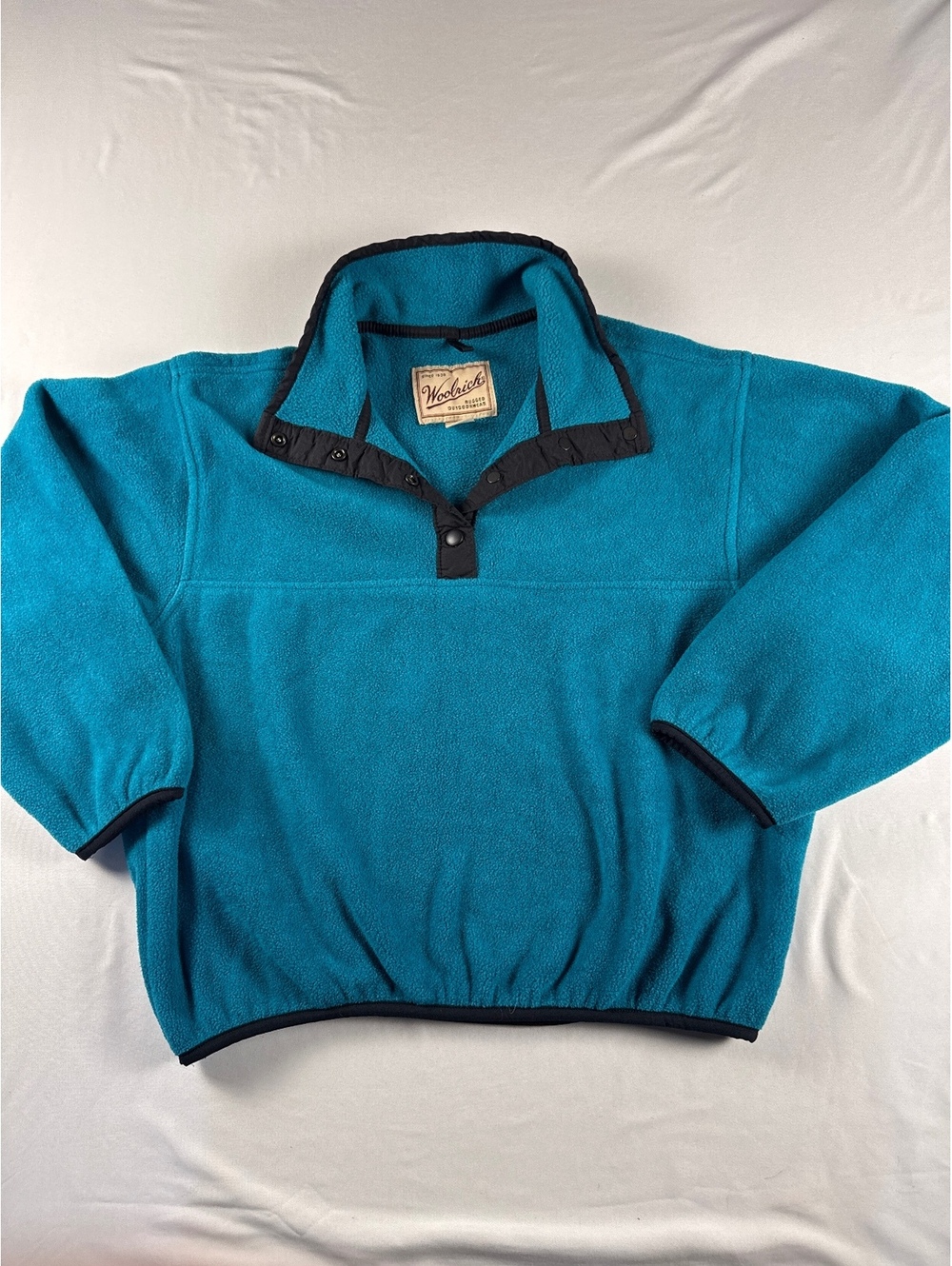 Woolrich Rugged Outdoorwear Teal Fleece Pullover M